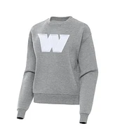 Antigua Women's Heather Gray Washington Commanders Victory Pullover Sweatshirt