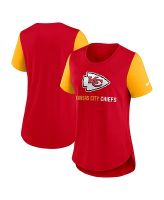 Nike Women's Red Kansas City Chiefs Terrace Swift Tri-Blend Performance T-Shirt