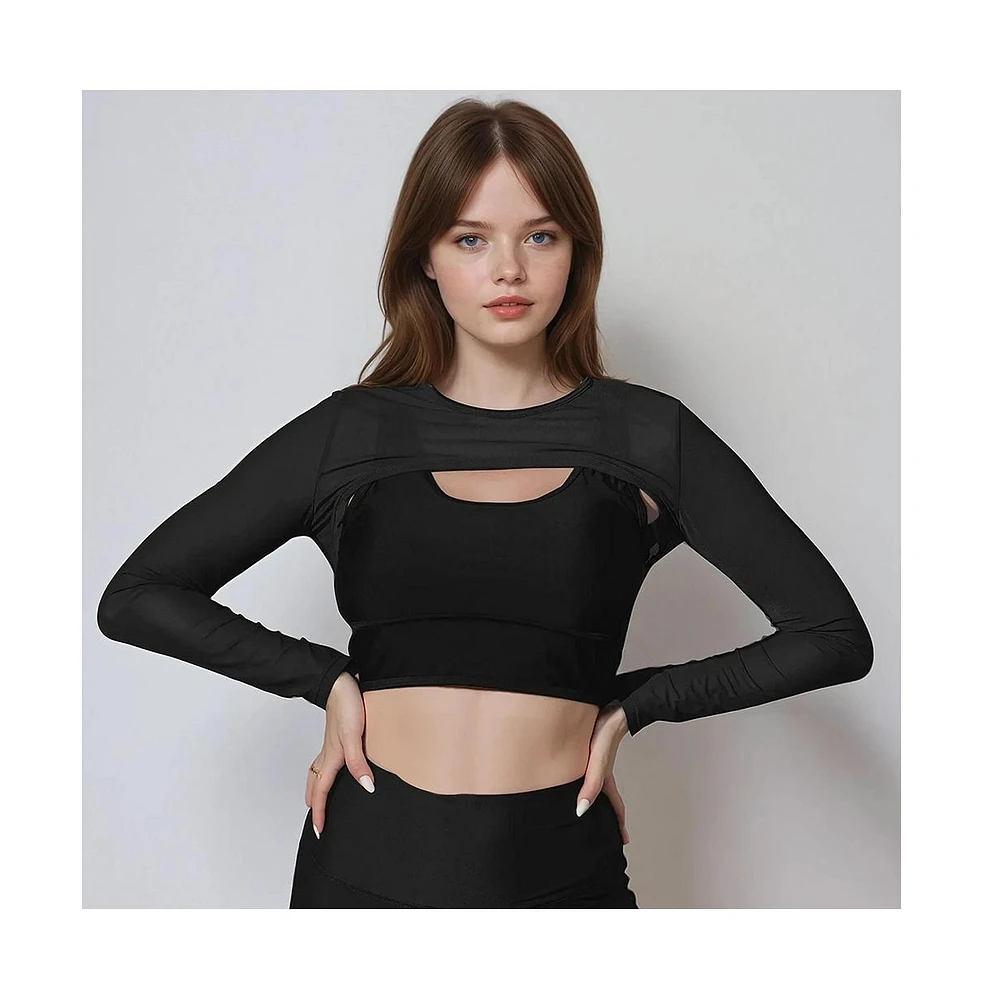 Calypsa Women's Mesh Sleeve Swim Cover Up