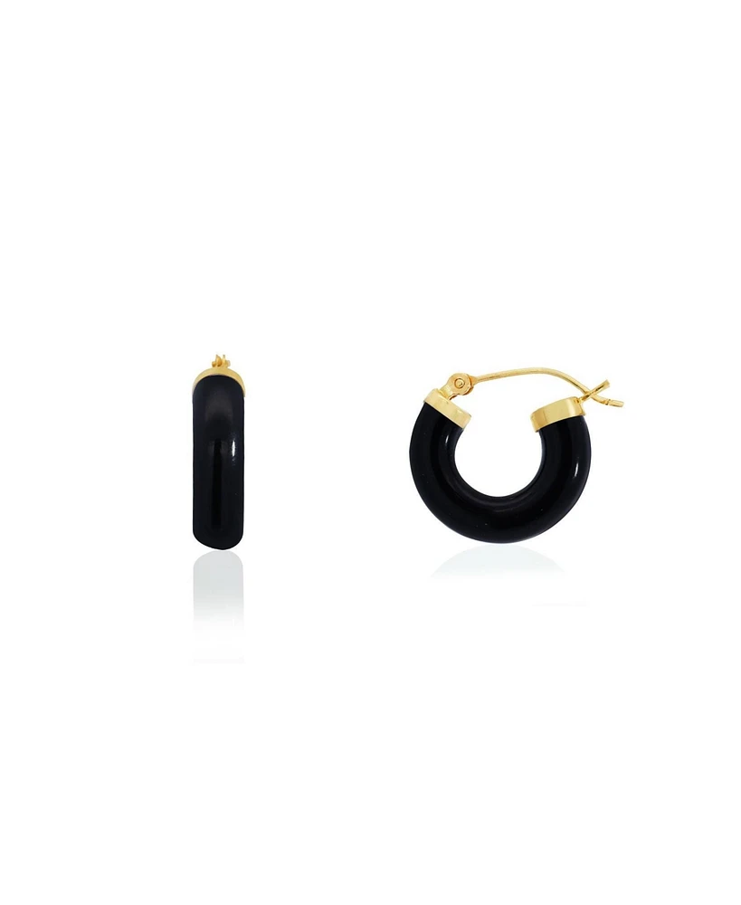 The Lovery Onyx Hoop Earrings millimeters