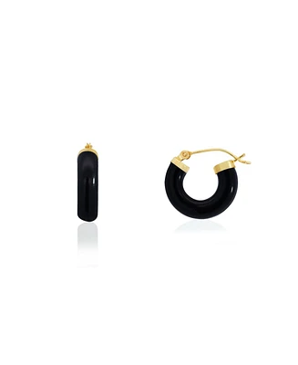 The Lovery Onyx Hoop Earrings millimeters