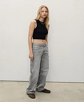 Mango Women's High Waist Straight Jeans