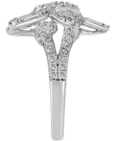 Diamond Flower Statement Ring (1 ct. t.w.) in 14k White Gold