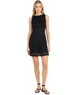 The Good Journey Women's Crochet Empire-Waist Mini Dress