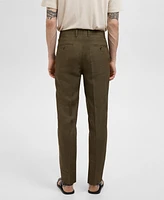 Mango Men's Linen Slim-Fit Suit Pants