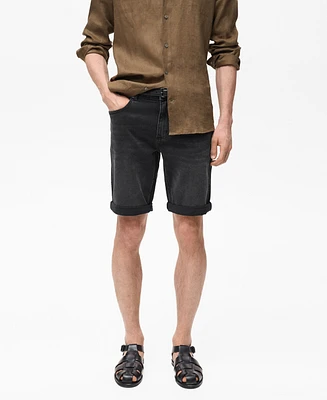Mango Men's Slim-Fit Denim Bermuda Shorts
