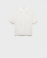 Mango Men's Linen Pinstripes Shirt