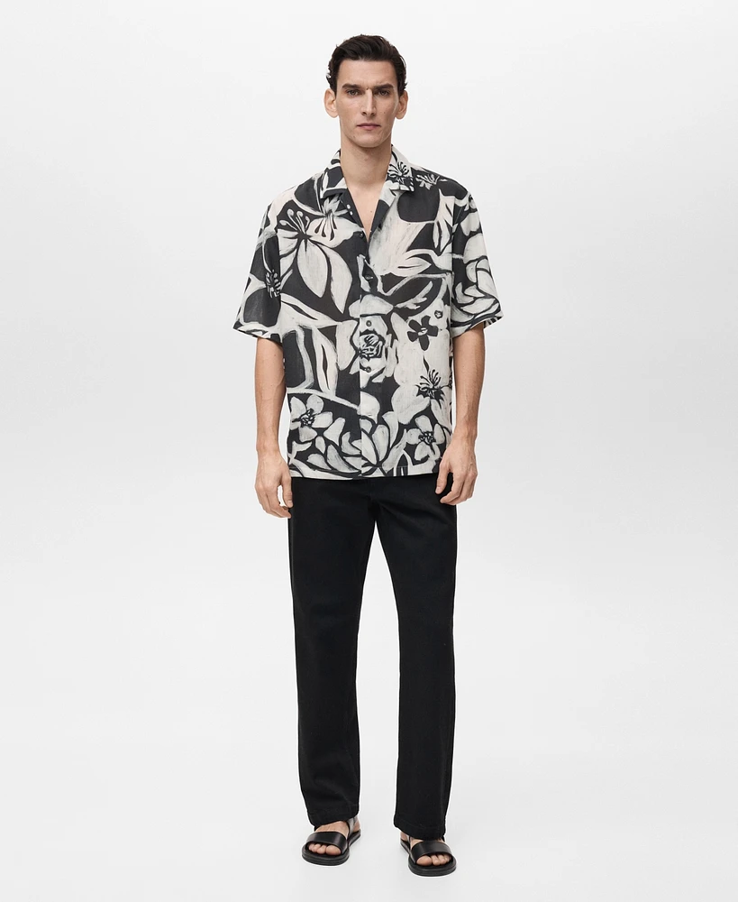 Mango Men's Floral Print Shirt