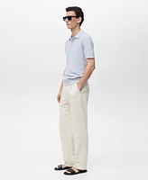 Mango Men's Structured Knitted Slim-Fit Polo Shirt