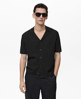 Mango Men's Pointelle Detail Knitted Shirt