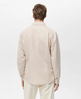 Mango Men's Linen Pinstripe Shirt