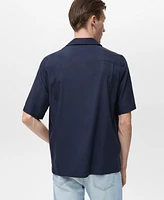 Mango Men's Lyocell Pocketed Shirt