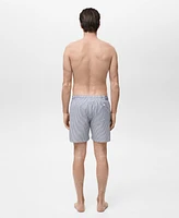 Mango Men's Seersucker Swim Trunks