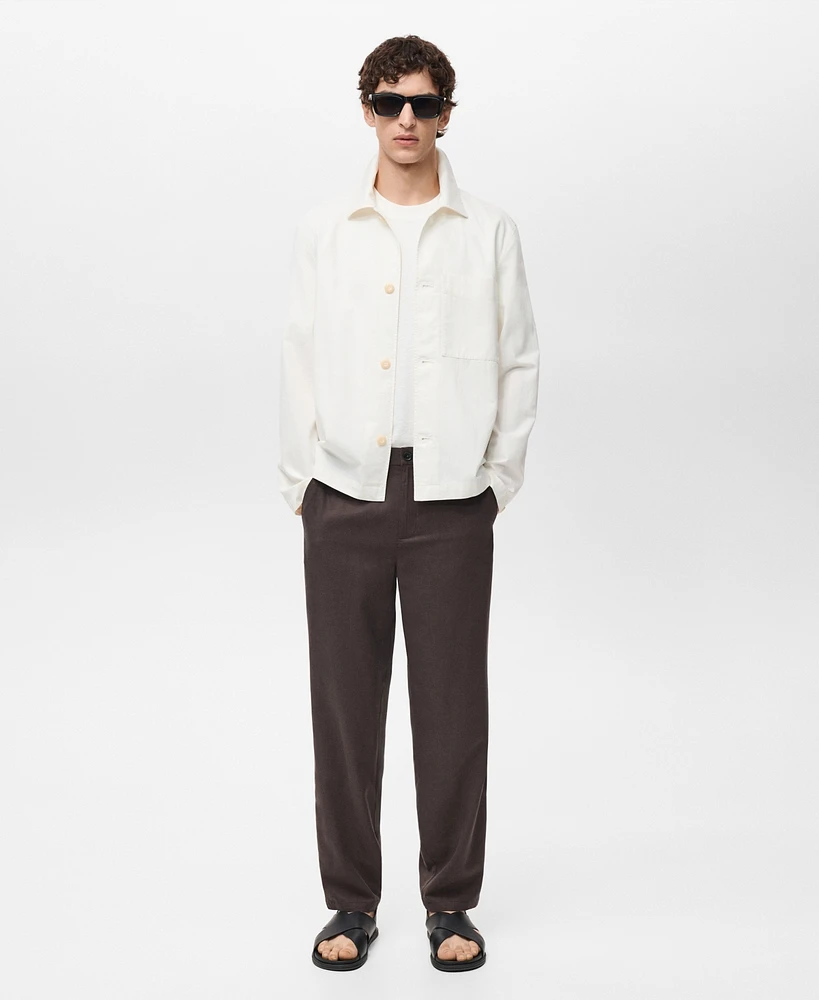 Mango Men's Linen Cotton Overshirt