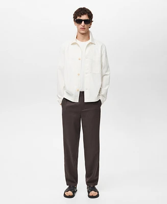 Mango Men's Linen Cotton Overshirt