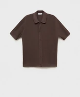 Mango Men's Openwork Knit Structured Shirt