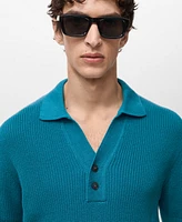 Mango Men's Cultivated Pearl-Knit Polo Shirt