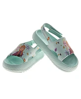 Disney Toddler Girls Frozen Anna and Elsa Hook Loop Backstrap Slides
