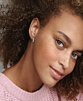 Pandora Sterling Silver Double Band Pave Hoop Earrings