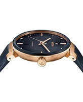 Rado Unisex Swiss Automatic Florence Blue Leather Strap Watch 39mm