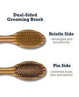 Country Living Dual-Sided Natural Bamboo Wood Dog Brush
