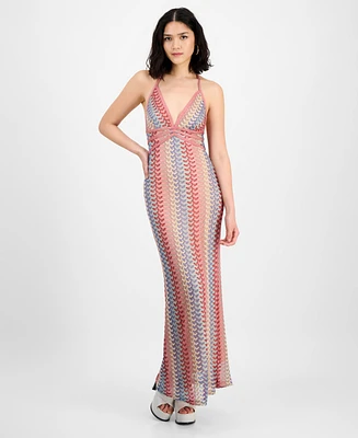 Guess Women's Sleeveless Crochet Halter Dress
