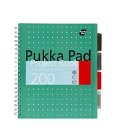 Pukka Pads Metallic Green Letter Sized Subject Divider Notebook, Pack of 3