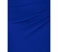 Xscape Plus One-Shoulder Bow-Detail Evening Gown