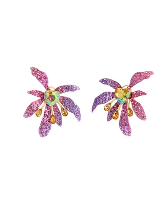 Betsey Johnson Faux Stone Garden Glam Iris Button Earrings