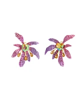 Betsey Johnson Faux Stone Garden Glam Iris Button Earrings