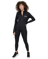 Dkny Sport Women's Rhinestone-Logo Mock-Neck Jacket