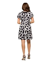 24seven Comfort Apparel Women's Short Sleeve Scoop Neck Mini Dress