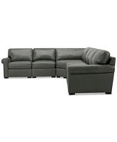 Radley Roll Arm 152" 5-Pc. Leather Wedge Corner L Sectional, Exclusively at Macy's
