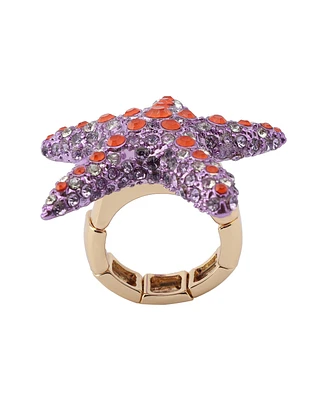 Betsey Johnson Mermaid Jewels Starfish Cocktail Stretch Ring