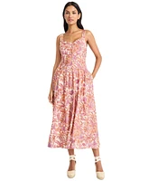 Maggy London Women's Printed Empire-Waist Midi Dress
