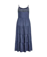 City Chic Plus Island Tier Maxi Dress