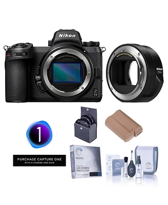 Nikon Z 6II Mirrorless Digital Camera with Mount Adapter Ftz II, Bundle with Capture One Pro, Extra Battery, Screen Protector, Cleaning Kit