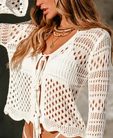 Cupshe Women's Cabo Shores White Cover-Up Top