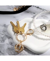 Juicy Couture Crystal Crown Keychain – Elegant Gold Accessory