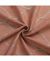 Kate Aurora 1 Piece Vienna Lux Embroidered Linen Blend Semi Sheer Grommet Window Curtain Panel - 84 in. Long