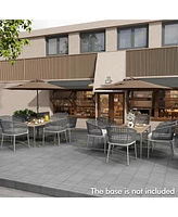 Gymax Outdoor Patio Umbrella Modern Table w/8 Heavy Duty Ribs Sun-proof