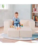 Modular Kids Sofa Children's Couch/High Chair with Armrests Washable Cover