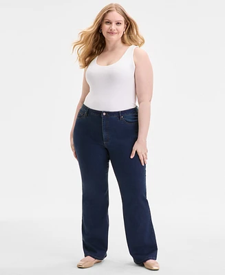 Jones New York Plus Lexington High-Rise Slim Bootcut Jeans