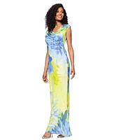 Betsy & Adam Petite Chiffon Cowlneck Sheath Dress