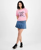 Pretty Rebel Juniors' It's Going to be Just Fine Mineral Wash Cotton Graphic T-Shirt