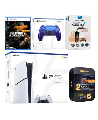 Sony Playstation 5 Slim Disc with Call of Duty Black Ops 6, Extra Volcanic Red Controller and MightySkins Voucher + 2 Year Cps Extended Warranty