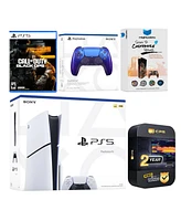 Sony Playstation 5 Slim Disc with Call of Duty Black Ops 6, Extra Volcanic Red Controller and MightySkins Voucher + 2 Year Cps Extended Warranty