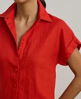 Lauren Ralph Dolman-Sleeve 100% Linen Shirt