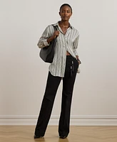 Lauren Ralph Women's Relaxed-Fit Striped Satin Shirt