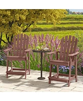 Pcs Bar Stool Hdpe Patio Chair with Armrest Footrest Home Indoor Outdoor